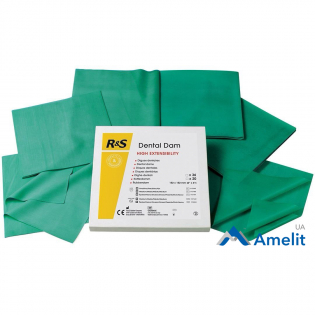 Хустки для коффердаму Dental Dam латексні, середні, зелені (R&S), 36 шт./пак.